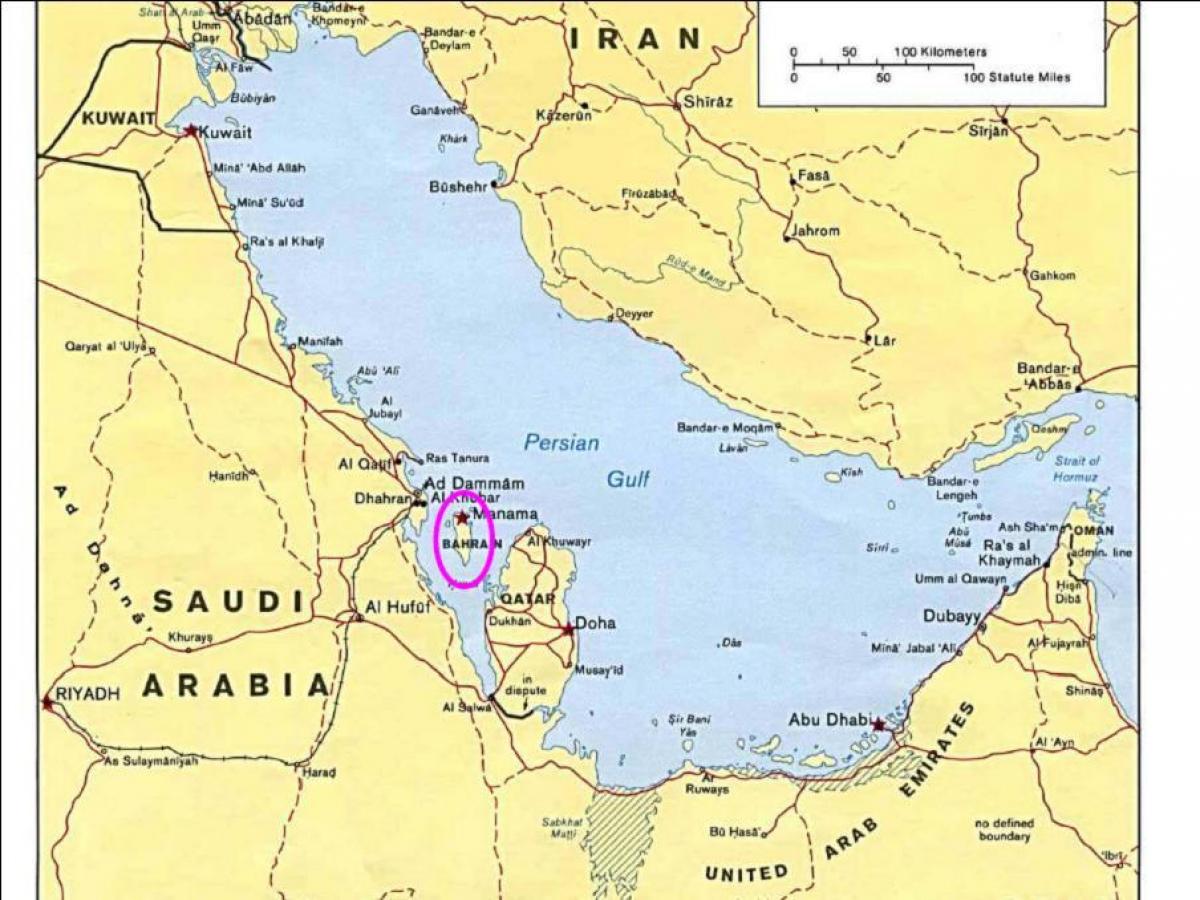 карта острова Бахрейн 